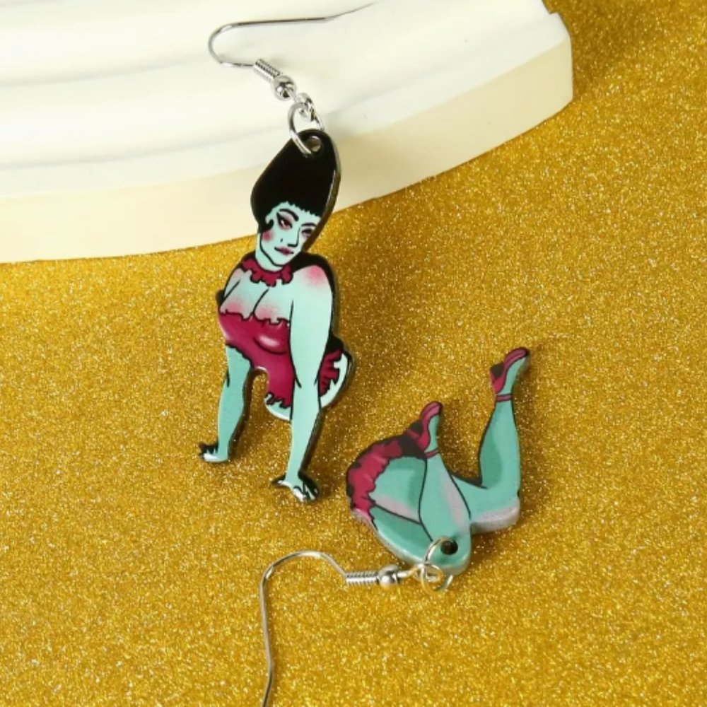 🧿 3 for $33 🧿 Beetlejuice Miss Argentina Acrylic Dangle Earrings